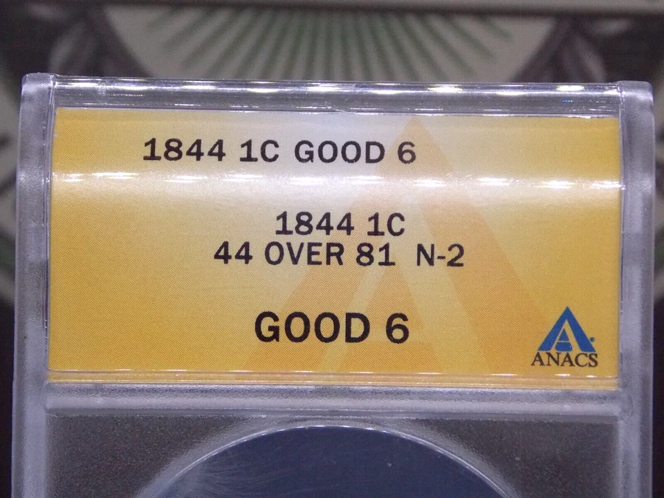 1844/81 Braided Hair Large Cent *44 Over 81* N-2 1c ANACS G6 #627 Good ECC&C Inc - Image 4 of 4