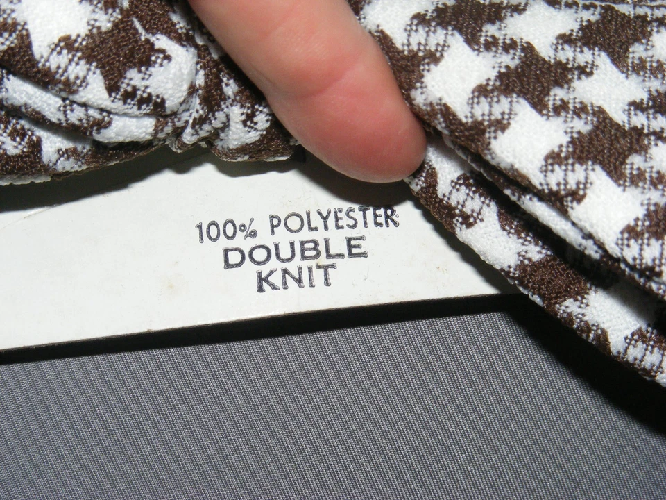 Gravata arco 70S larga tamanho grande marrom branco houndstooth 5" x 4" estoque morto no cartão - Imagem 4 de 4