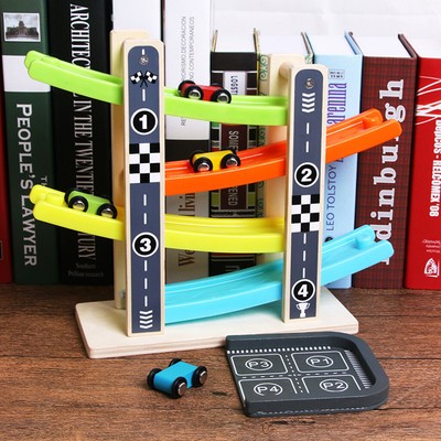 wooden zig zag car track