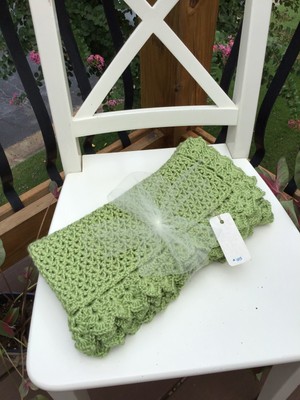 Baby blanket / throw / hand crocheted / made with Caron Simply Soft #105