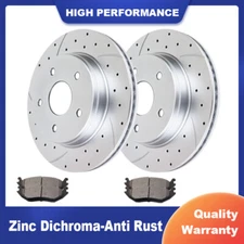 Front Drilled Slotted Brake Rotors Brake Pads Kits for Dodge RAM1500 Durango