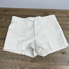 Adidas Rare Vintage 90  s Tennis Gym Shorts Polyester Women's White Cream Trefoil