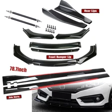 Glossy Black For Volkswagen Jetta Lip Spoiler Side Skirt Rear Lip Glossy Black