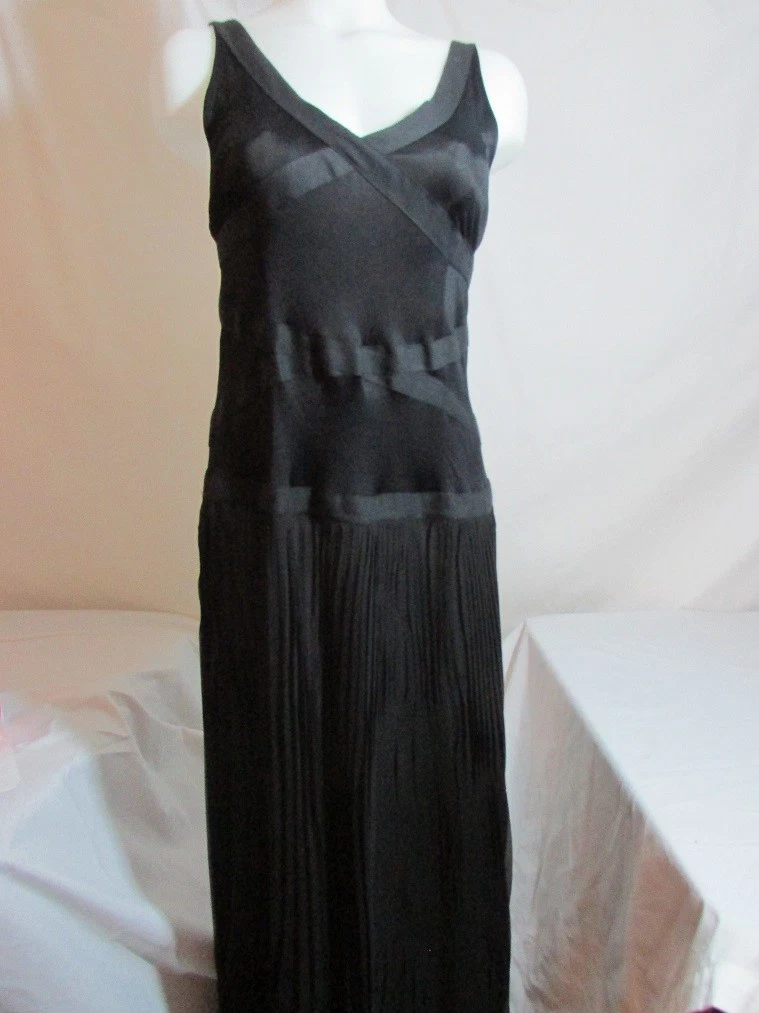 ABITO DA SERA DESIGNER VERSACE NERO CON SPALLINE TG 36