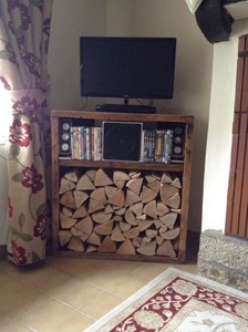 Log Entertainment Center
 - A Brittany Inspirations Handcrafted Corner Tv Unit And Log Store Ebay