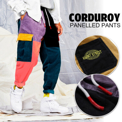 Men's Joggers Streetwear Color Block Patchwork Cargo Pants