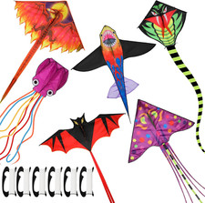 Bulk Kites for Ages 8-12 Large Shark Dragon Octopus Devil Bat Swallow Fish Kites