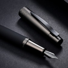 Hongdian 6013 Metal Matte Black Fountain Pen Titanium Black EF/F/Bent Nib