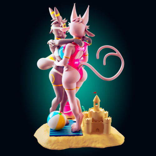 Artist Proof Model Kit Proxy PokeGals Espieon & Umbriteon Furry Anime Figure Set - Picture 5 of 12
