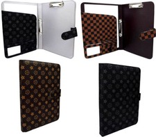 A4 Portfolio Pad Organiser Clipboard File Folder PU Leather Ring Binder Gift UK