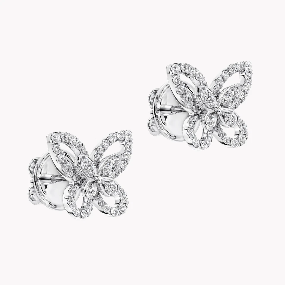 950 Platinum Women Earring Studs  Round Lab Grown 1 Carat Diamond - Image 4 of 4