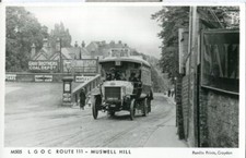 Muswell Hill Motorbus Pamlin series M505 old photo on modern postcard unposted