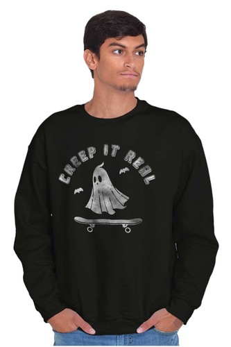 Halloween Ghost Creep It Real Skater Sweatshirt for Men or Women - Picture 6 of 9