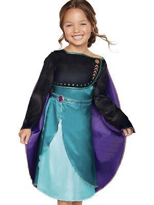 Disney Frozen 2 Queen Anna Dress Costume Fits Sizes 4-6X, For 3 years +