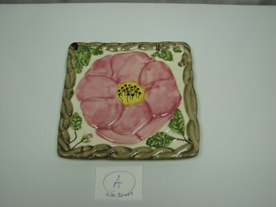 VTG.  FRANCISCAN POTTERY DESERT ROSE 6'' ART TILE TRIVET HOT PLATE PORTUGAL LotA