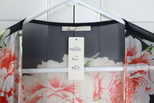 ANTHROPOLOGIE NWT $118 Floreat Floral Sheer Kimono Tie Front Jacket Top One Size - Picture 6 of 6