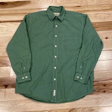 Eddie Bauer Green Plaid Button Up Shirt Mens Size S Long Sleeve