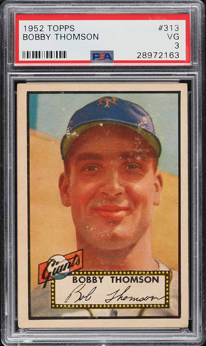 1952 Topps Baseball Bobby Thomson #313 PSA 3 NICELY CENTERED HIGH NUMBER!