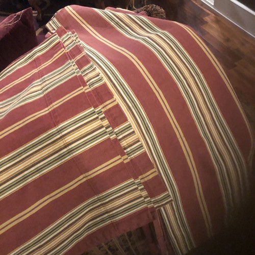 2 Pairs Pottery Barn Morgan Stripe Cafe CurtainS 44" x 36" Pole Rod Pocket Used