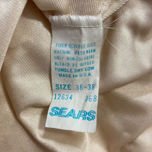 Vintage Sears Ivory Full Slip Womens Sz 36-38 Nylon Lace Trim V-Neck - Picture 14 of 14