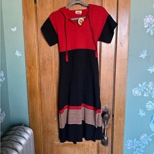 Vintage Red and Black Knit Dress Casual Corner Wool 90s 80s