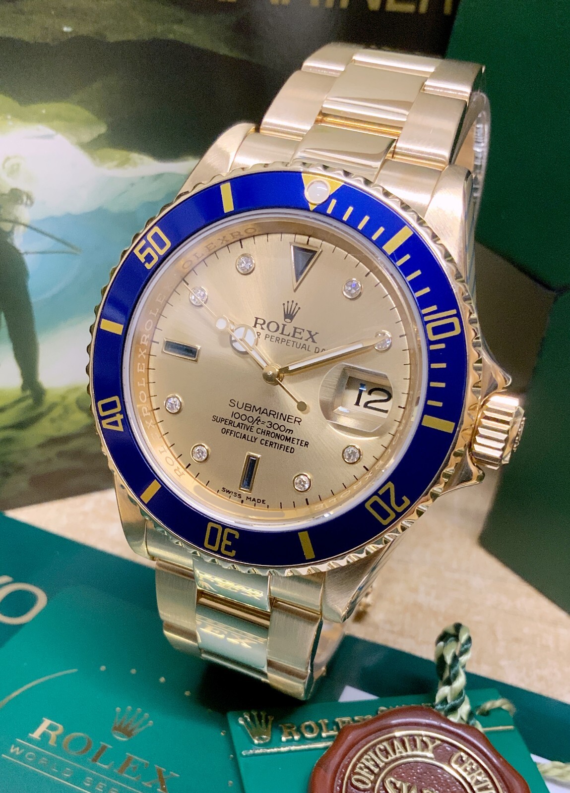 Rolex Submariner Date 16618 Champagne Dial UK Serviced Jul'24 B&PinWarranty Aug'26