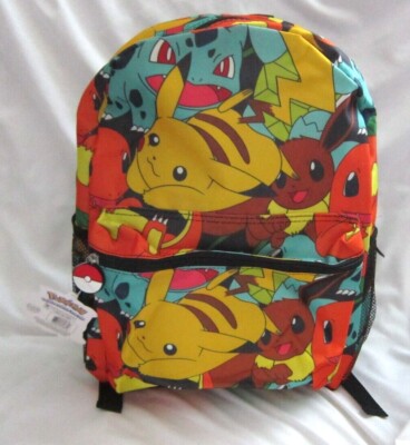 Pokemon Characters Layered Allover 16'' Backpack with two main compartments-New!