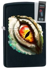Zippo 7795 Reptile Eye Black Matte Finish Full Size Lighter + FLINT PACK