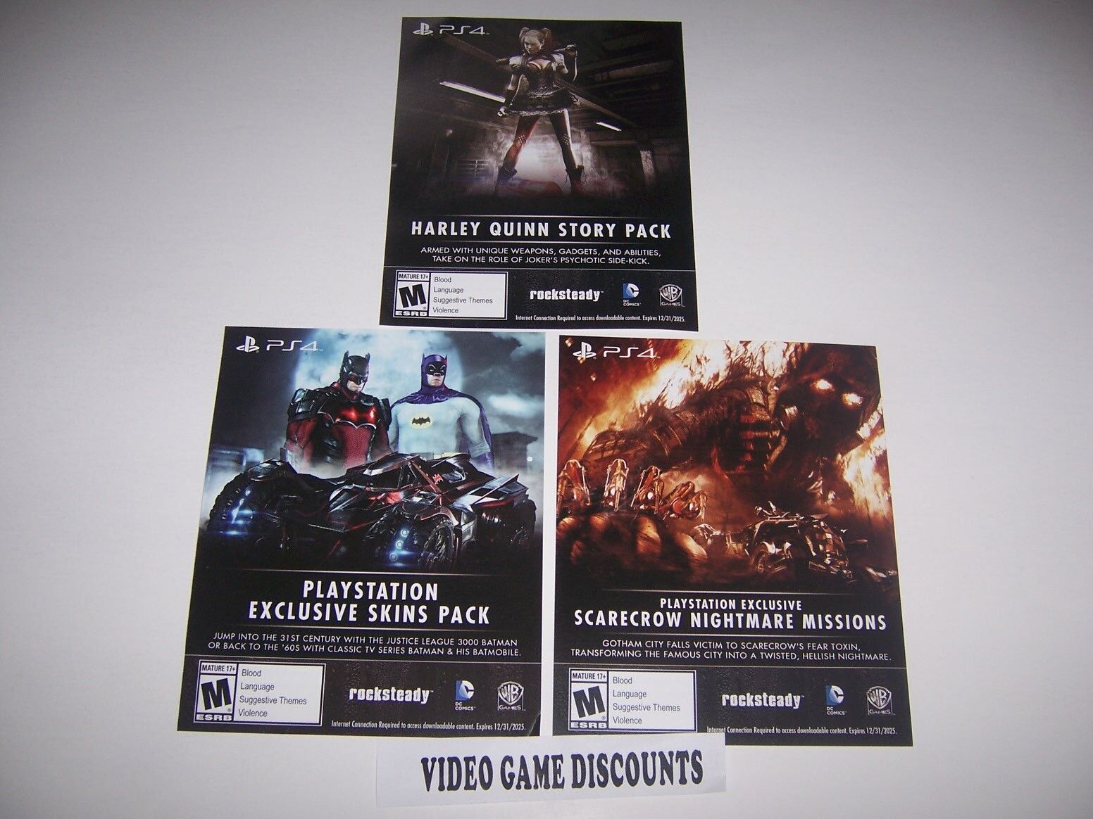 Batman Arkham Knight Exclusive Skins PlayStation 4 Download Code DLC For PS4  🔥