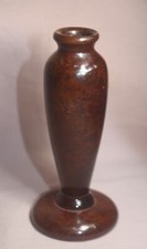 COLLECTIBLE CALIFORNIA REDWOOD BUD VASE 5 1/4" BROWN BURL WOOD