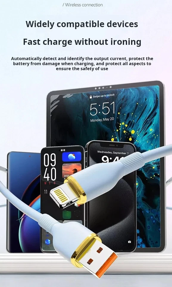 Original USB Fast Charger Cable Cord For iPhone 14 13 12 11 Pro Max X 8 7 6s 5ft - Image 4 of 4