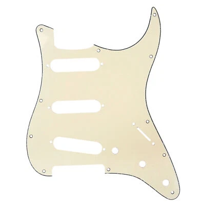 Musiclily 3Ply Cream SSS 11 Hole Guitar Pickguard For Standard Strat Modern ST