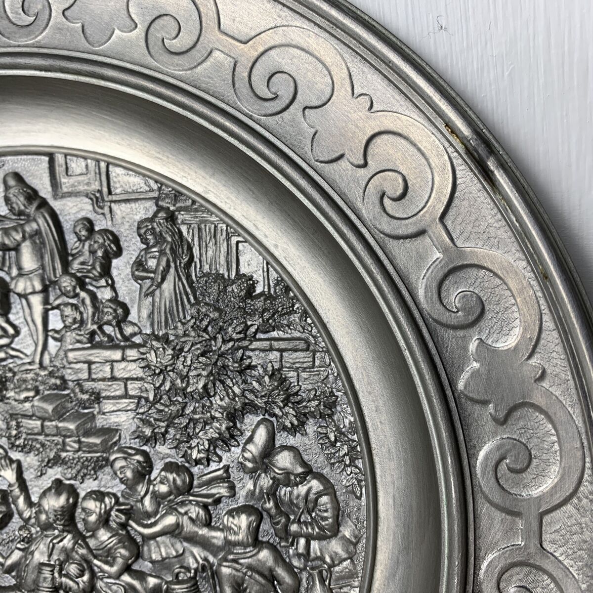 SKS-Zinn 95% Vtg German Pewter Decorative Wall Plate SKS SKS-Zinn 95% Vtg German Pewter Decorative Wall Plate SKS