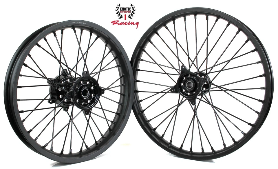 Juego de ruedas Suzuki RMZ250 2007/24 RMZ450 2005/2024 RMZ 250 RMZ 450 NEGRO Y NEGRO Foto 2 de 4