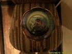 Indiana  Harvest Grape Carnival Glass Iridescent Blue Covered Compote Candy Dish — photo 5