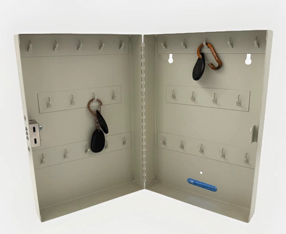 Vtg MF Industries Metal Key Cabinet Box w/Combo Lock Wheeling 1970s  - Image 2 of 4