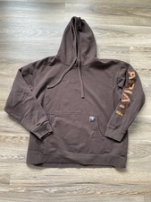 Ariat Rebar Women  s Pullover Hoodie Brown Logo Pockets Size XL