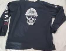 ARIAT WORK Skull FR CAT 2 Black Lg Sleeve Oilfield Work Shirt Chevron Logo Sz XL