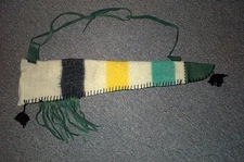 PRIMITIVE ARCHER,  HAND SEWN, WOOL ARROW QUIVER 25"