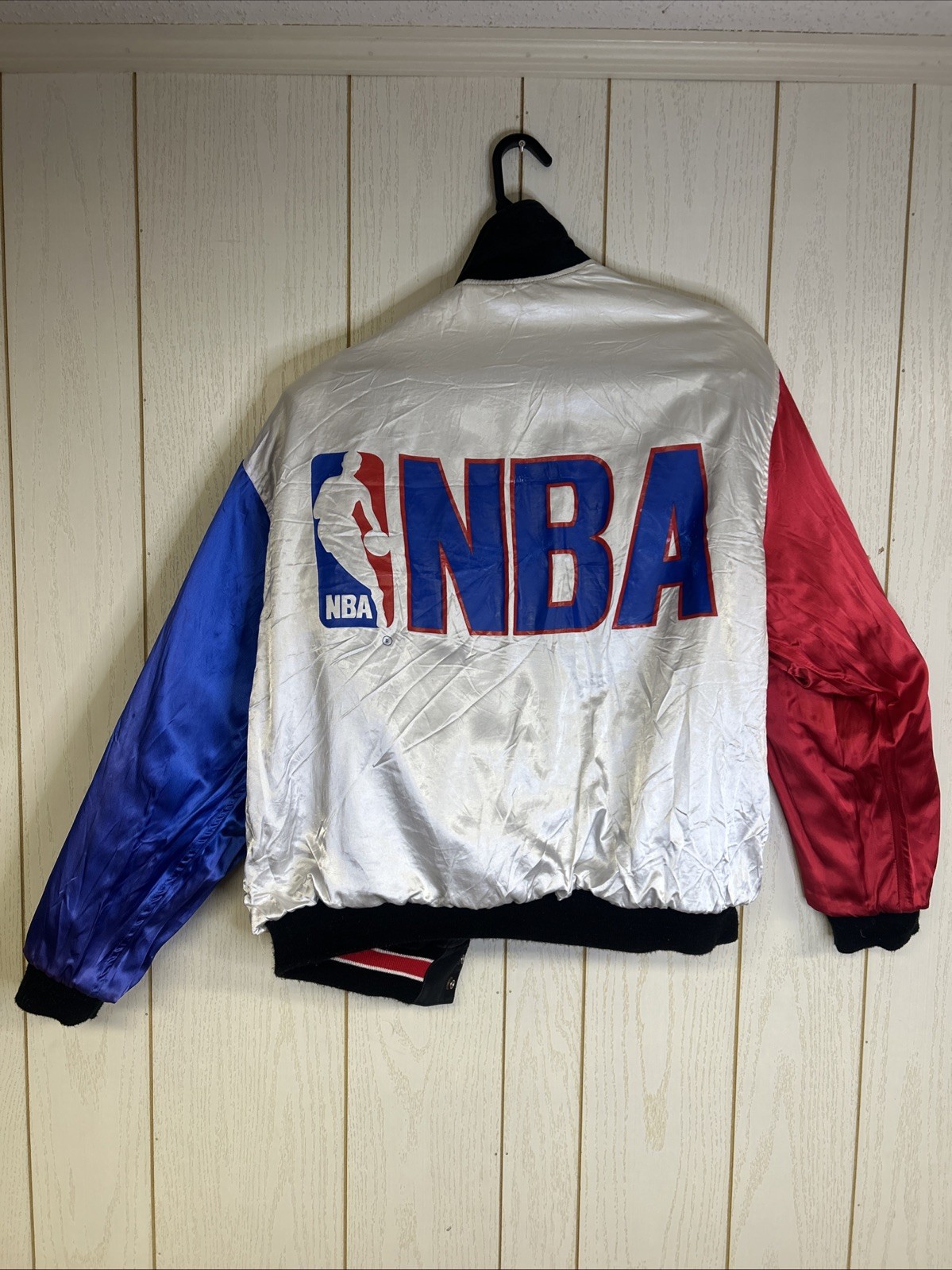 VINTAGE Chicago Bulls Jeff Hamilton Jacket Mens XLarge Reversible Leather Cotton