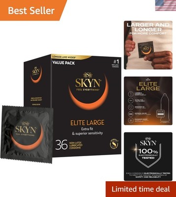 Elite Large Polyisoprene Condoms   36 Pack, Ultra-Thin for Sensitivity