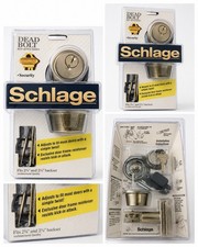 Schlage Double Cylinder Deadbolt Key Both Sides Satin Nickel Security Lock Set