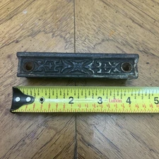 Antique Victorian Cast Iron Rim Lock Keeper, 4 1/4 Inch