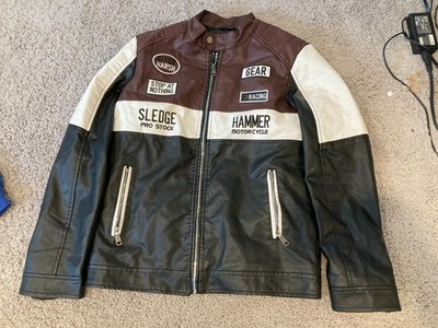 Chor Clothing Company CCC Men's Color Block Motorcycle Racing Jacket Size M