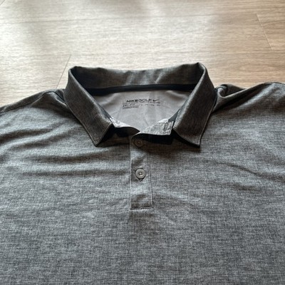 Nike Golf XXL Dri-Fit SS Golf Polo Shirt Gray Roca Patrón 2XL style 838965 