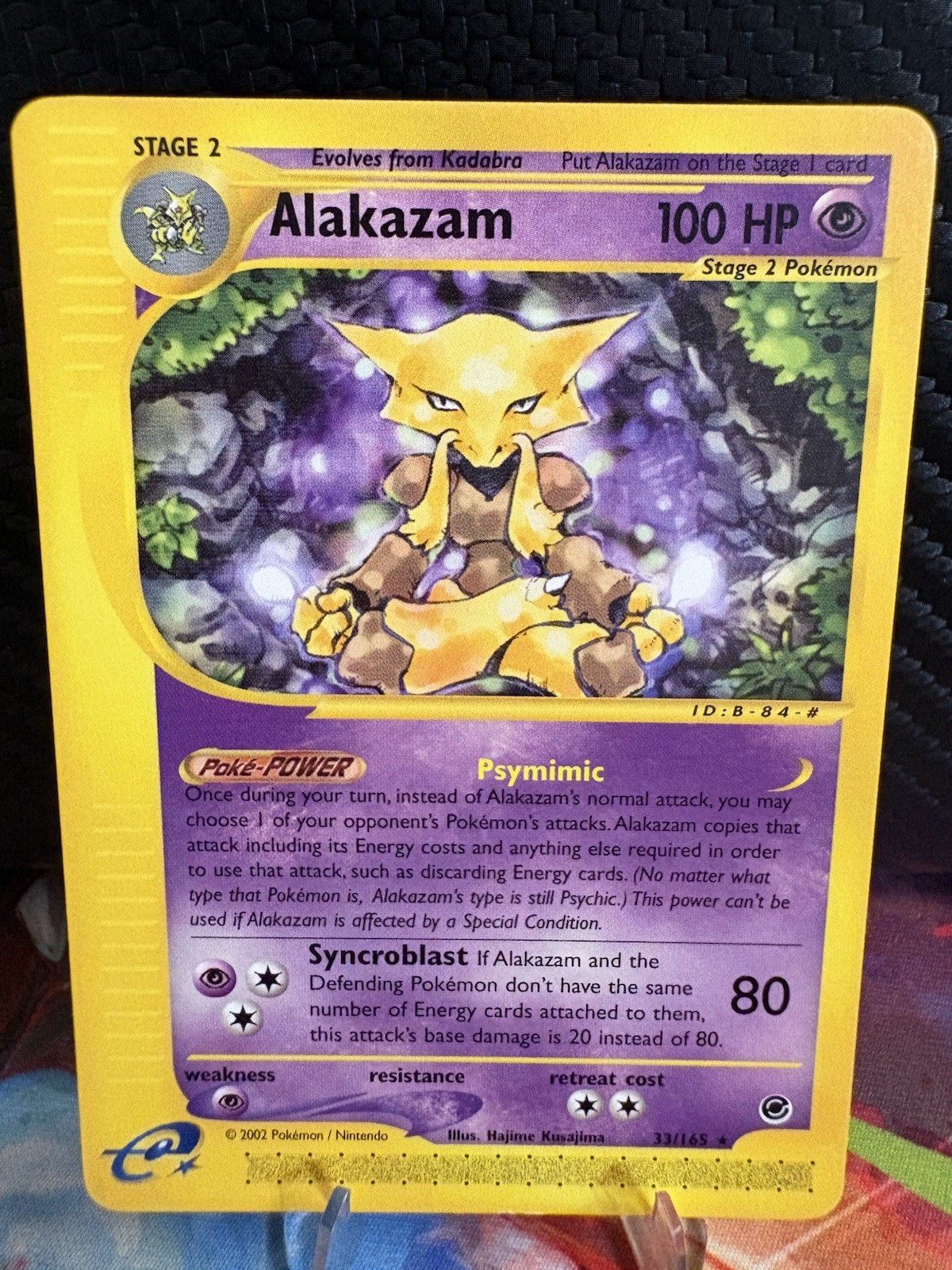 Alakazam 33/165 Expedition Base Set Rare 2002 Pokemon Card LP e-Reader