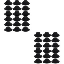 2 Count Mini Top Hat Hats for Crafts Doll Accessories Miniature Black