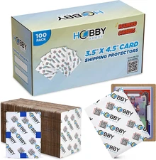 100 Pack Trading Card Shipping Protector by Hobby Armor, 3.5" X 4.5" with Rounde