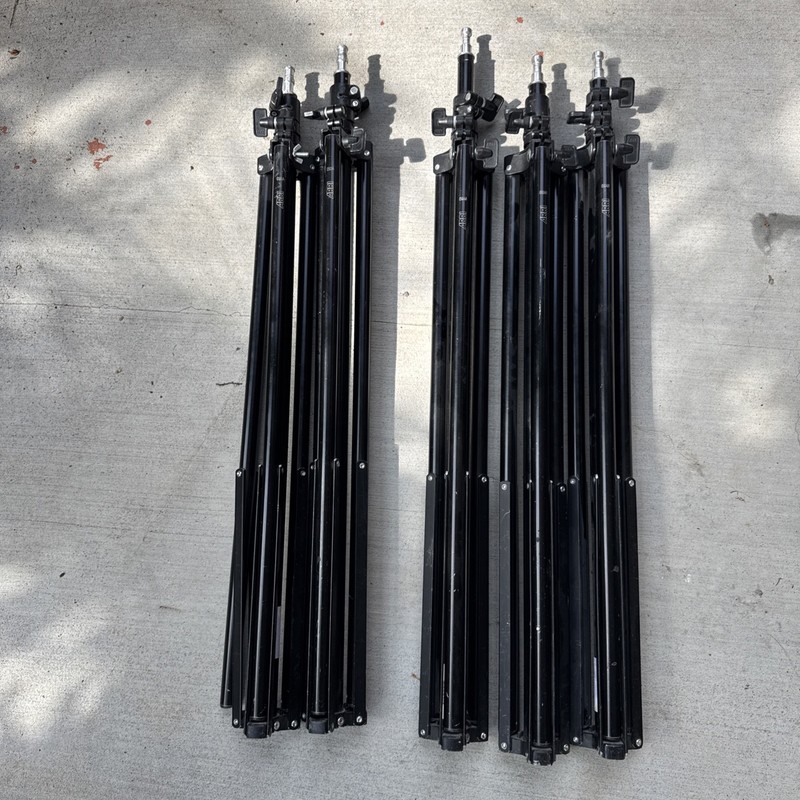 5 Used Arri Light Stands 3- 050ARF,2-050A Black
