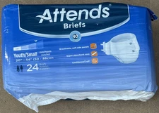 Attends Youth Brief Extra Small Youth Heavy  20-34 Inches - 24 Count - New!